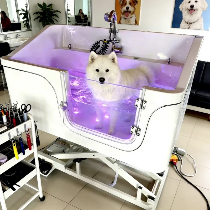 Pet Cleaning Massage Bathtub Anti slip Multi function Cat Electric Lifting Dog Grooming Bath Tub