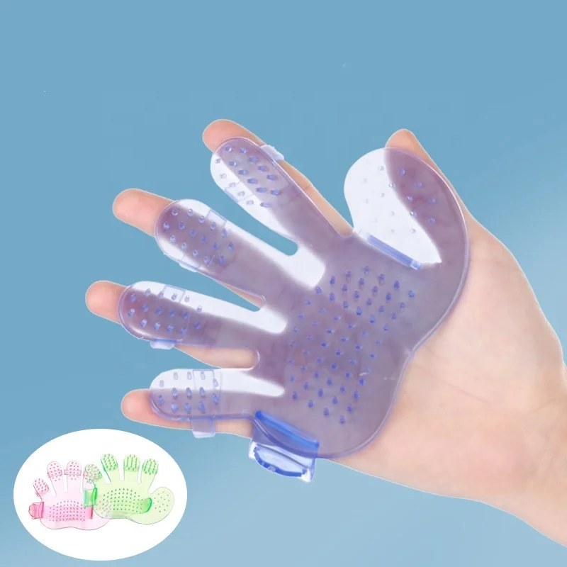 Pet Cleaning Products Pet ABS Bath Brush Gloves Palm Five Finger Massage Brush Pet Grooming Bath Glove for Dog and Cat