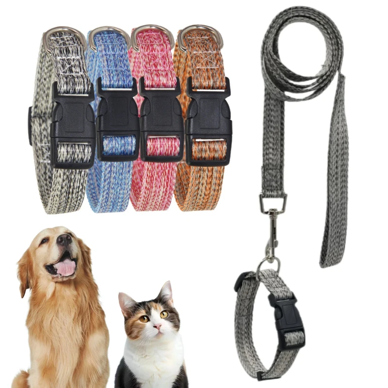 Pet Collars and Leashes Spot Supply 4 Color Hemp 100% Fully Adjustable Soft Ventilate Hypoallergenic Dog Collar and Leash Set