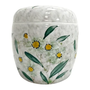 Pet Cremation Urn Ceramic Floral Memorial Design Urns for Ashes Pet Funeral Supplies Customizable
