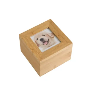 Pet Cremation Urn Wooden Cremation Urn Pet Funeral Supplies Memorial Ribbon Photo Frame