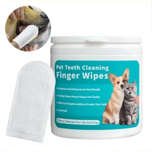 Pet Dental Care Finger Wipes Biodegradable in Barrel Dogs and Cats Teeth Pet Wipes Compostable