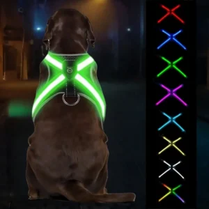 Pet Dog Accessories Harness Vest No Pull LED Rechargeable Luxury Luminous Flashing Lighted Dog Harness