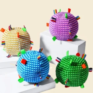 Pet Dog Accessories New Arrivals High Quality Stuff Interactive Movement Plush Sound Bell Ball Dog Chew Toys for Dogs