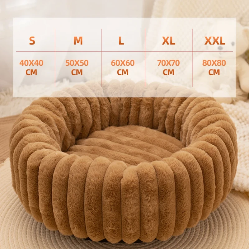 Pet Dog Bed for All Seasons Donut Plush Warm Cat Bed Comfortable for Small Large Dog Bed Design Dog Products