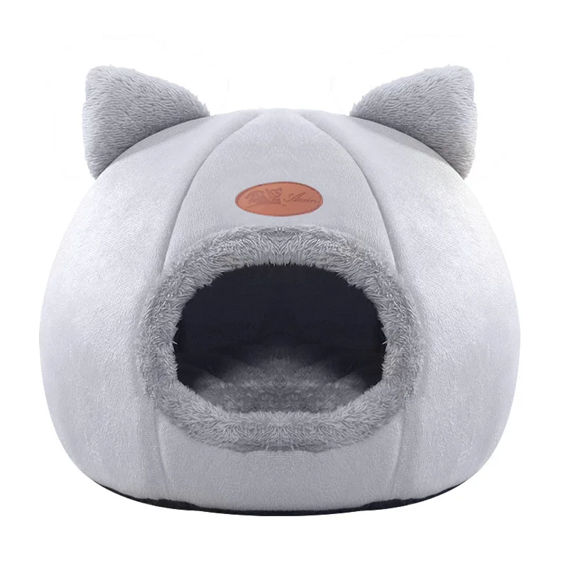 Pet Dog Cat Bed Classic Cartoon Style 100% Cotton Solid All Season Cozy Comfortable Indoor Use Cat Bed Cave