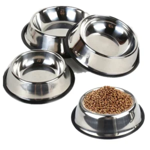Pet Dog Cat Bowls Stainless Steel Feeding Feeder Water Bowl for Pet Dog Cats Puppy Outdoor Food Dish