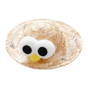 Pet Dog Cat Fisherman’s Hat with Dragonfly and Sunflower Design Durable Polyester Material
