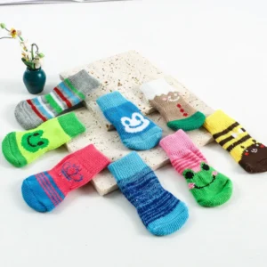Pet Dog Cat Grip Socks Paw Protectors Cotton Anti Slip Knit Dog Shoes
