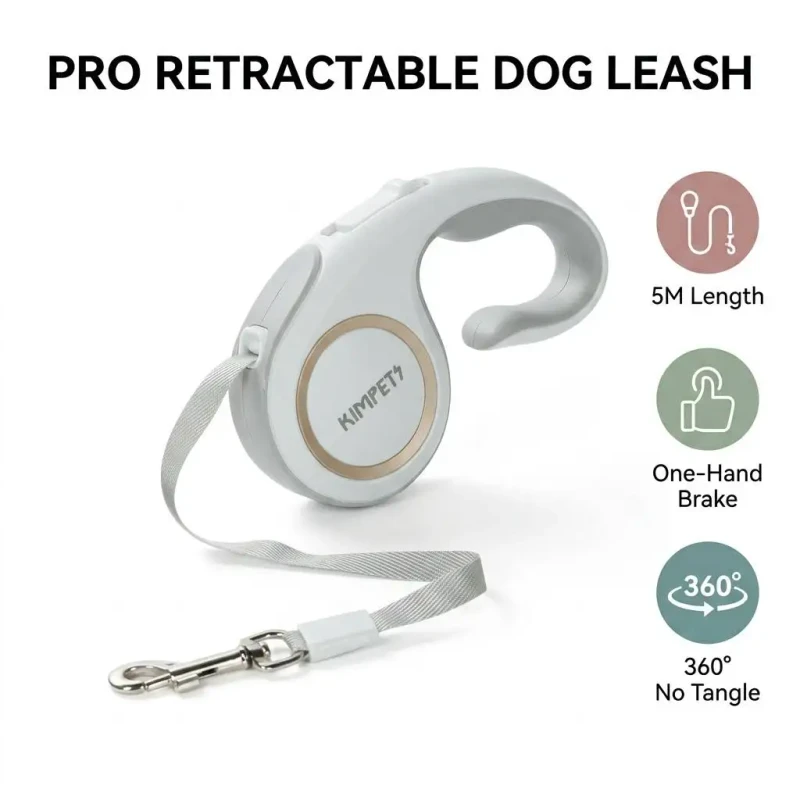 Pet Dog Cat Teddy Cartoon Comfortable Fur Decorated Soft Nylon Plastic Automatic Retractable Traction Leash for Outdoor Use OEM