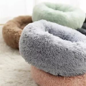 Pet Dog & Cat Winter Warm Deep Sleep Long Plush Round Pet Bed