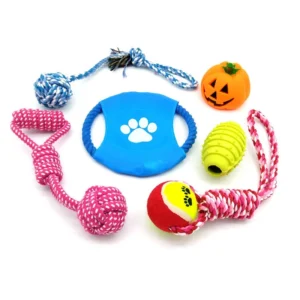 Pet Dog Chew Teething Toy Interactive Aggressive Molar Teeth Squeaky Dog Chew Set Eco Friendly Dog Training Toys