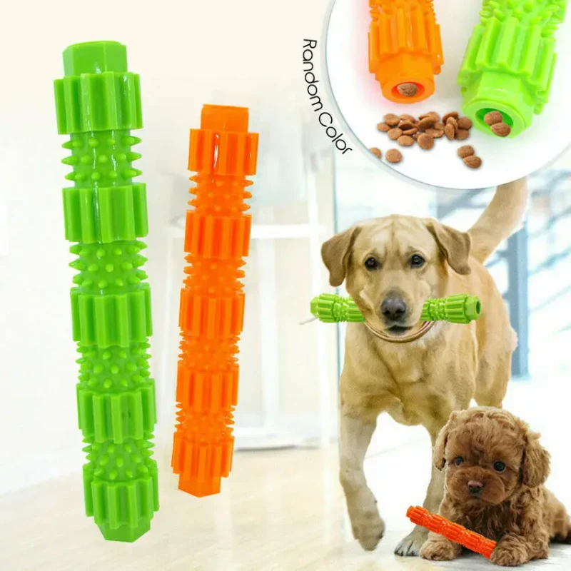 Pet Dog Chew Toy for Aggressive Chewers Treat Dispensing TPR Teeth Cleaning Squeaking Dog Toy Daily Use Dog Toy