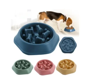 Pet Dog Feeding Food Bowl Puppy Slow Down Eating Feeder Dish Bowl Prevent Obesity