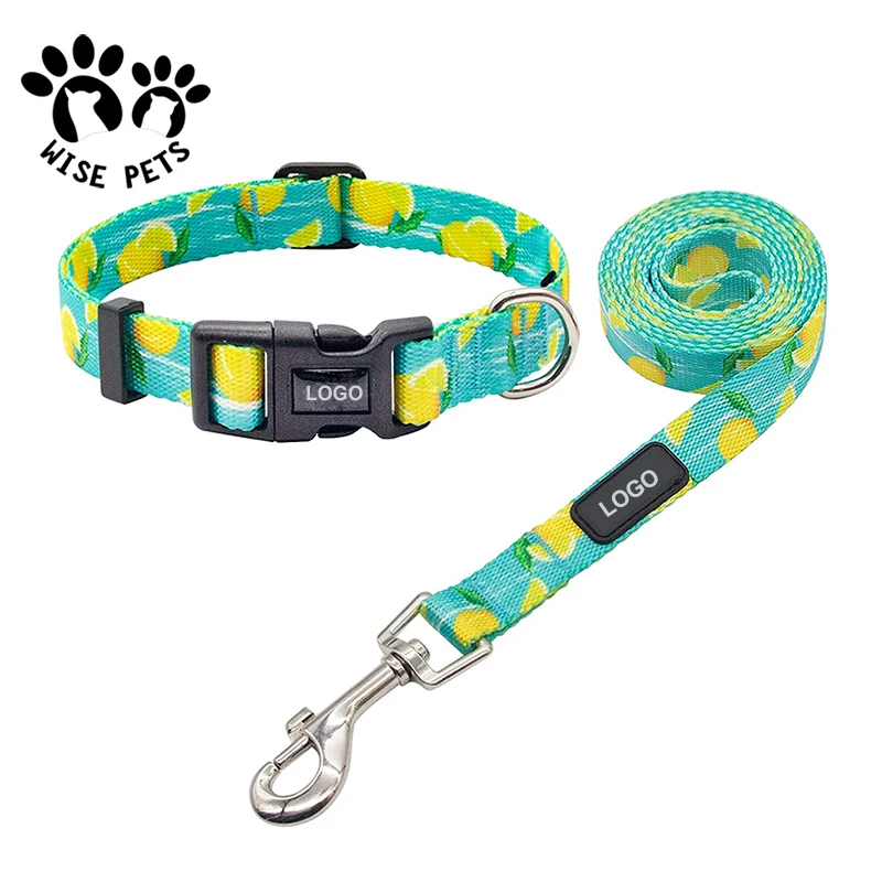 Pet Dog Harness Leash and Collar Small Big Dog Puppy Necklace L Size Adjustable Nylon Dog Collars