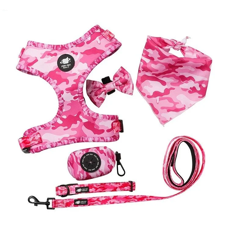 Pet Dog Harness Set Personalized Design Dog Collars and Matching Leashes Logo Covers Dog Collar Leash