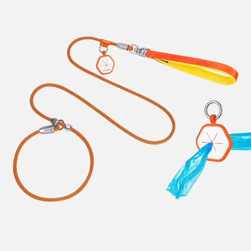 Pet Dog Leash Colorful Woven Pet Leash Rope Training Dog Collar Lead Leashes with Soft Handle