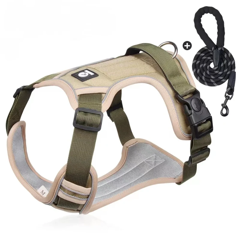 Pet Dog Leash and Harness Set Tactical Reflective Strip Accessory for Pet Dog