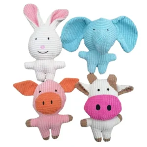 Pet Dog Plush Squeaky Dental Chew Teeth Cleaning Gum Massage Durable Bite Resistant Animal Shaped Toy with Brain Boosting Play