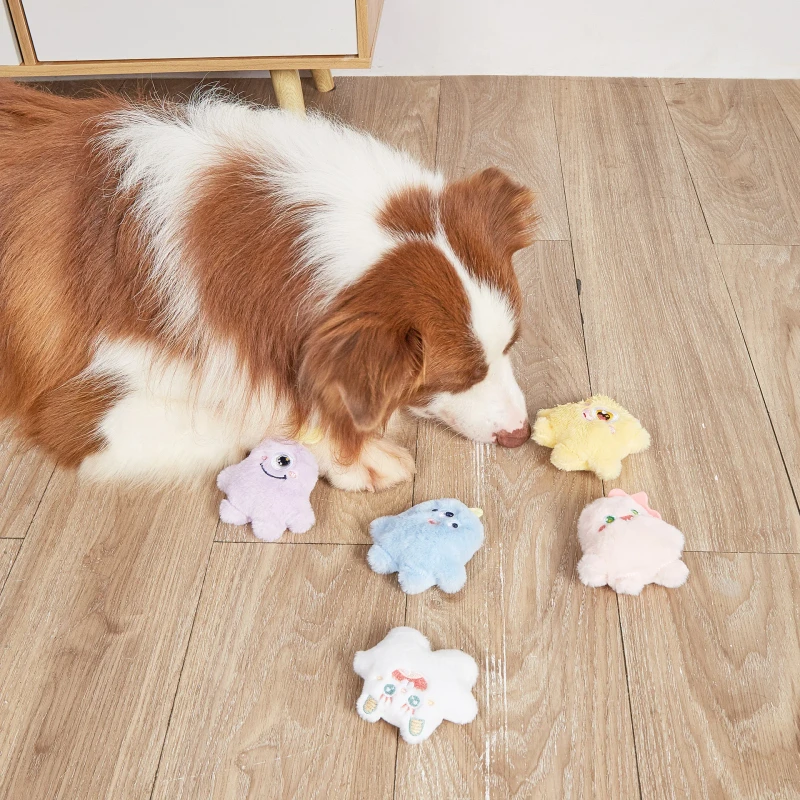 Pet Dog Plush Toy One Eyed Doll Squeaky Mini BB Sound Molar Toy