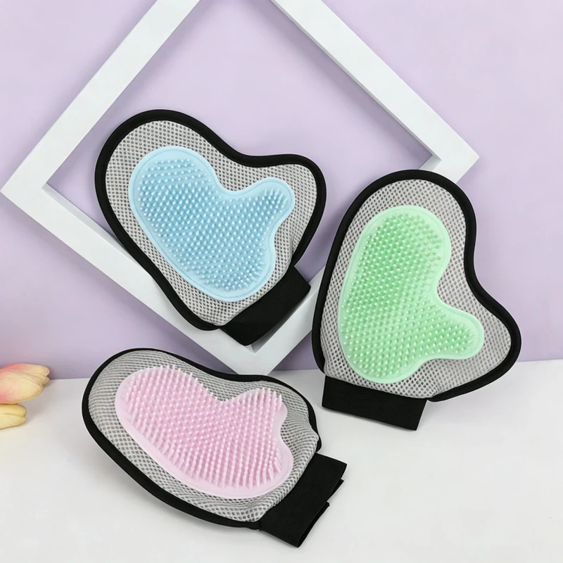Pet Dog Products Silicone Eco friendly Cleaning Grooming Bathing Brush Comb cat Dog Hair Remover Gloves for Dogs