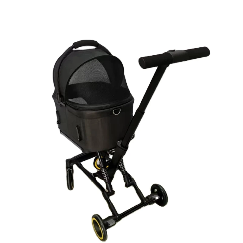 Pet Dog Stroller 3 in 1 Cat Dogs Strollers with Removable Carrier 4 Wheels Travel Foldable Aluminum Alloy Frame