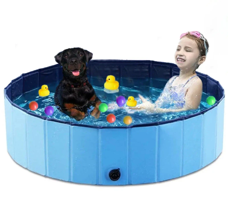 Pet Dog Swimming Pool Portable Foldable Eco-Friendly Stocked PVC for Dogs Cats Small Animals Outdoor Use