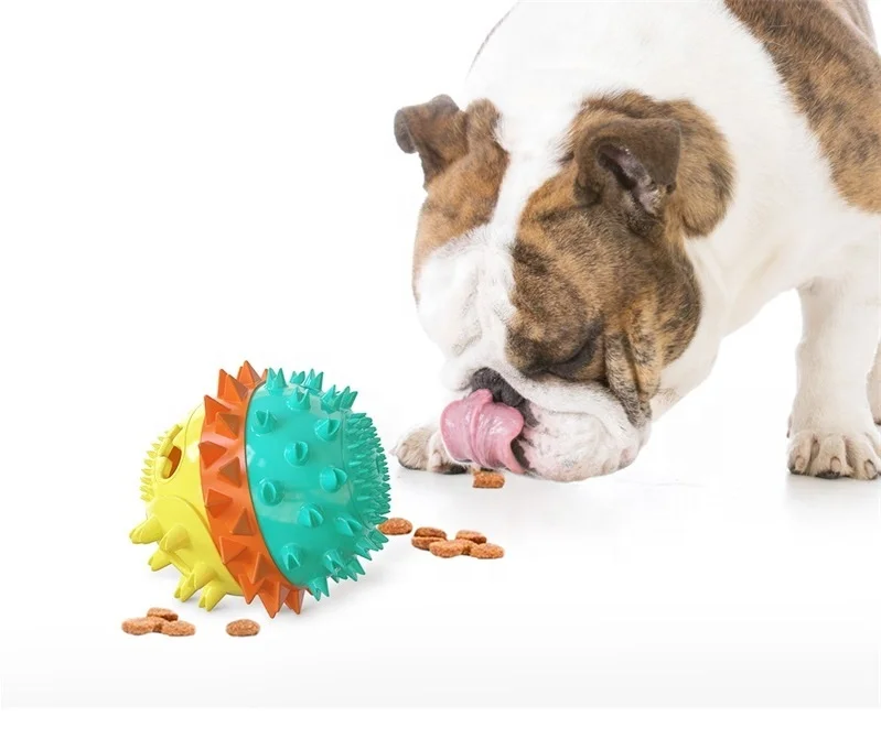 Pet Dog Training Toys Elastic Ball Leak Food Feeder Dog Chew Toys for Aggressive Chewers