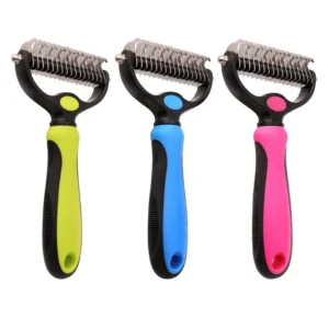 Pet Double sided Hair Dematting and Deshedding Undercoat Rake Comb Tool Cat Dog Grooming Brush