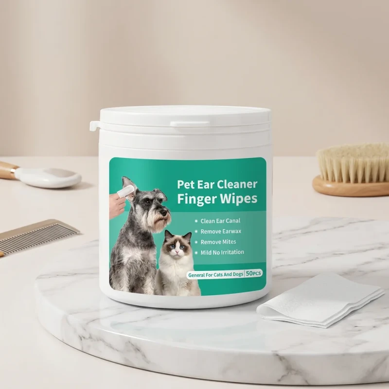 Pet Ear Finger Wipes Pearl textured Non woven Unscented Alcohol Free For Pet Grooming Salons & Veterinary Clinics