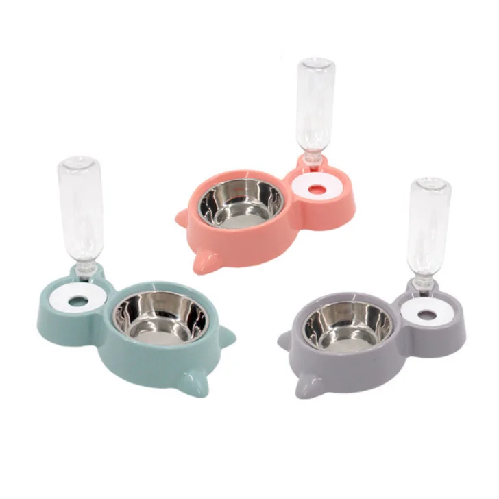 Pet Feeder Automatic Pet Slow Feeding Bowl Along with Dog Water Bowl Pet Water Dispenser