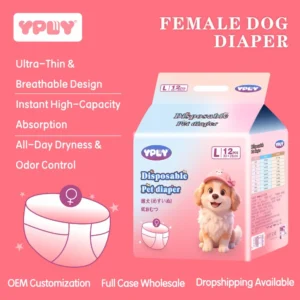 Pet Female Diapers Dog Diapers Super Absorbent CE Certified Puppy Potty Training SAP (Super Absorbent Polymer)