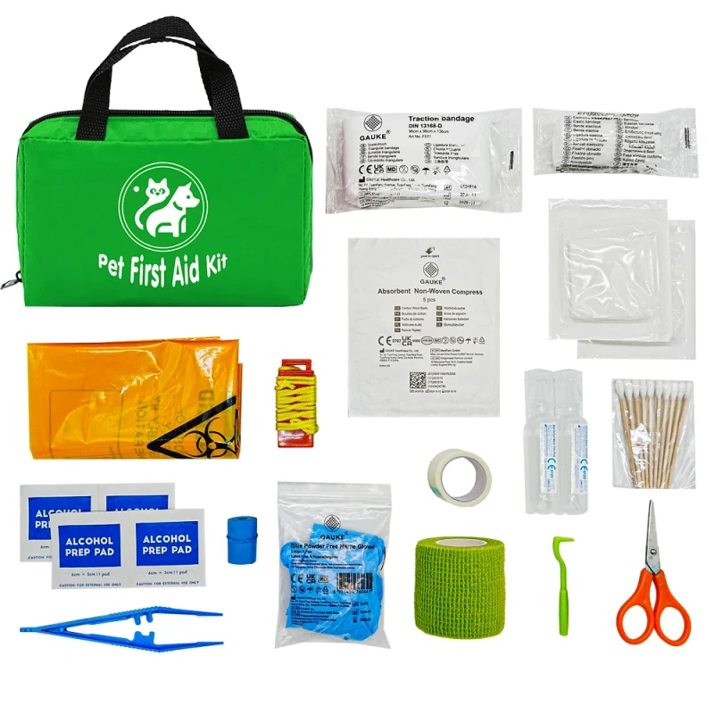 Pet First Aid Devices Kit with Emergency Care Supplies for Dog and for Owners EU USA Standard Customizable Content