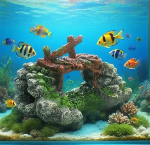 Pet Fish tank Decoration Crafts Landscape Bridge Aquarium Fish tank Artificial Bridge Resin Accessories Modeling