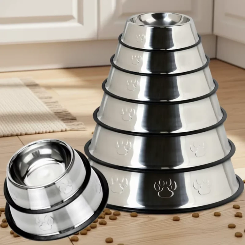 Pet Food Bowls Feeders Stainless Steel Pet Bowl Pet Dog Cat Large Capacity and Durability Outdoor Water Feeding Bowl