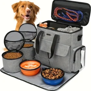 Pet Food Storage Bag Dog Training Handbag Outdoor Crossbody Pet Treat Pouch Walking Dog Cat Snack Organizer Pet Supplies Bag
