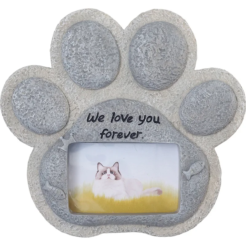 Pet Funeral Products Memorial Stone Dog Cat Garden Memory Stone Tombstone Photo Frame Heart Design Memorial Headstone