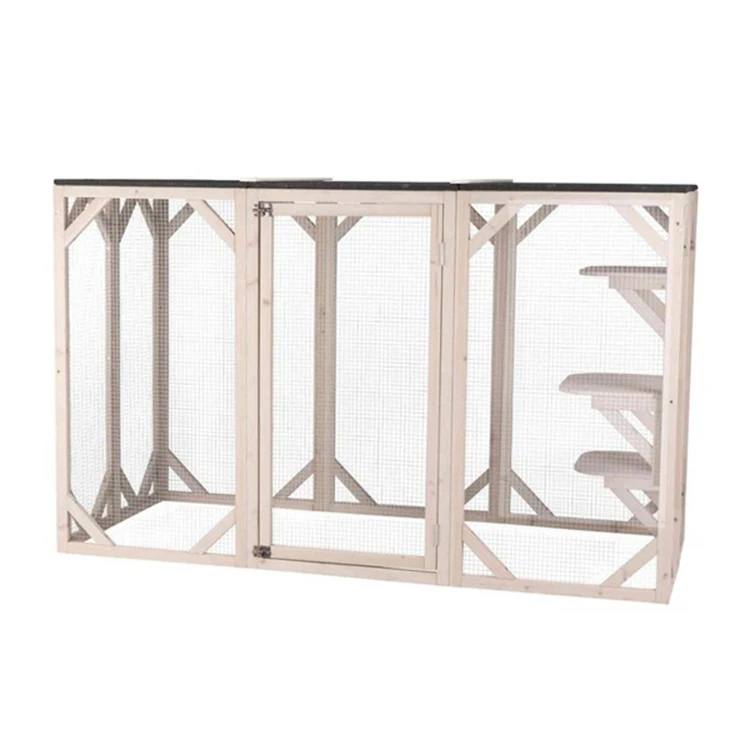 Pet Furniture Large Wooden Outdoor Indoor Cat Patio Cage House