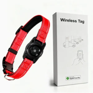Pet GPS Dog Cat Collar Tracker Apple Find My Certified Anti Lost IP68 Waterproof Reflective S M L Black Blue Red