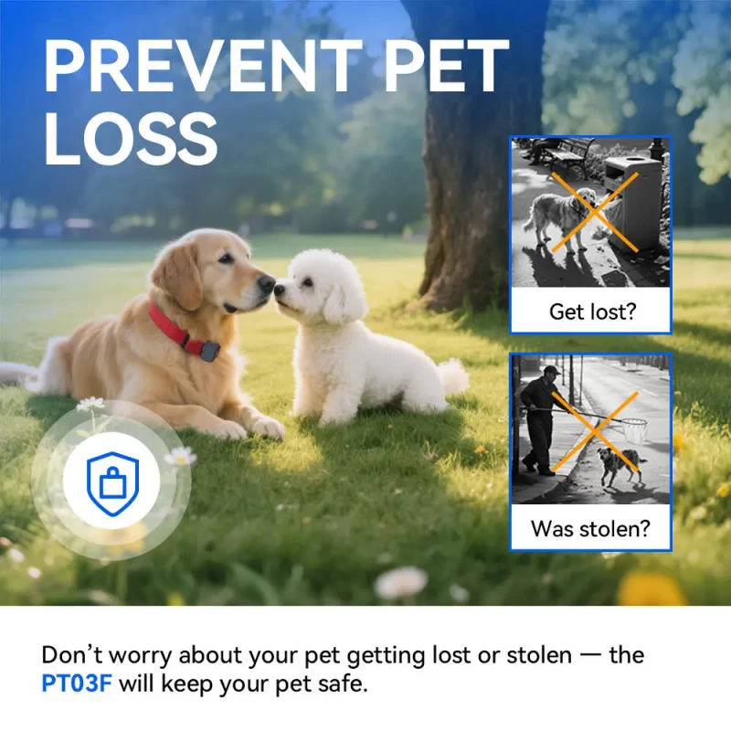 Pet GPS Tracker Collar 4G LTE Waterproof Real Time Dog Cat Finder with Geo Fencing and Mobile App