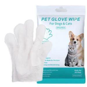 Pet Glove Wipes Bathing Grooming Glove Wipes for Dogs and Cats Thick Grooming Wipes for Daily Care Hypoallergenic