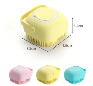 Pet Grooming Bathing Brush Soap Dispenser Soft Silicone Waterproof Massager for Dogs & Cats Multi Color Shower Cleaning Tools