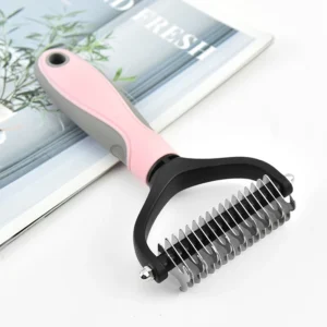 Pet Grooming Brush and Metal Comb Undercoat Rake for Cats and Dogs Comb Grooming Tools