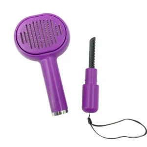 Pet Grooming Combs Self-Cleaning Slicker Brush for Cats & Dogs Low MOQ Custom Colors Plastic Detangler