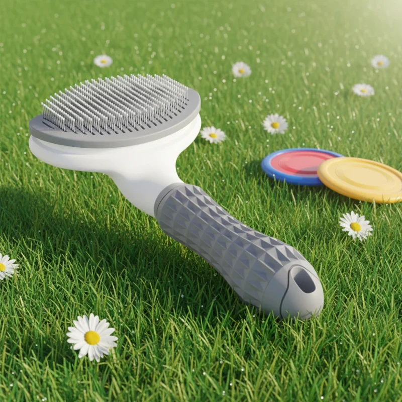 Pet Grooming Dog and Cat Stainless Steel Eco Friendly Self Cleaning Bath Comb Easy Undercoat Full Body Massaging Tool