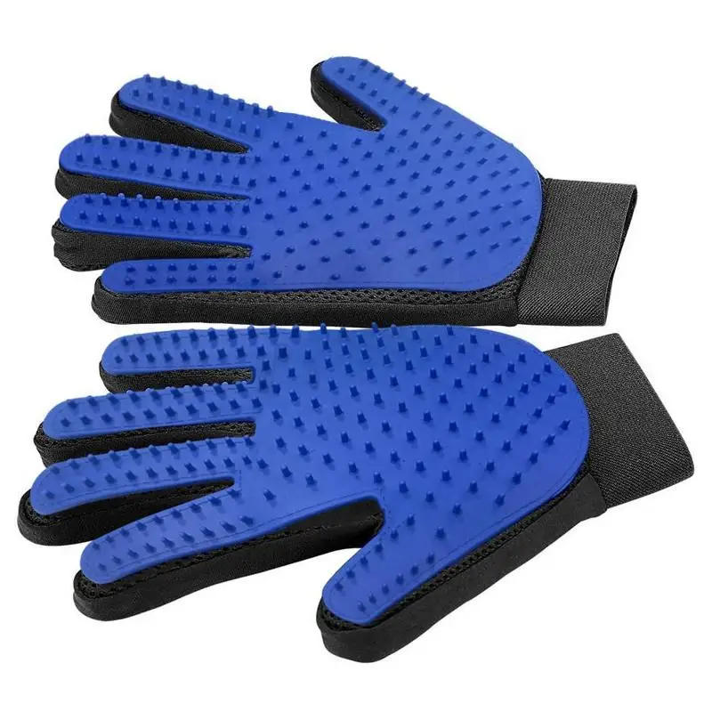 Pet Grooming Glove Gentle Deshedding Brush for Cats and Dogs TPR Material Hair Remover Stocked Bathing Tool
