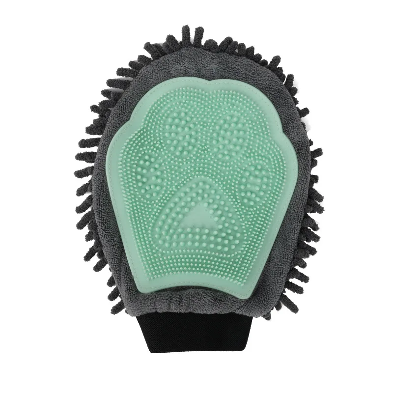 Pet Grooming Gloves Hair Remover Mitts Chenille Massage Fur Care Cat Dog Bathing Cleaning Glove