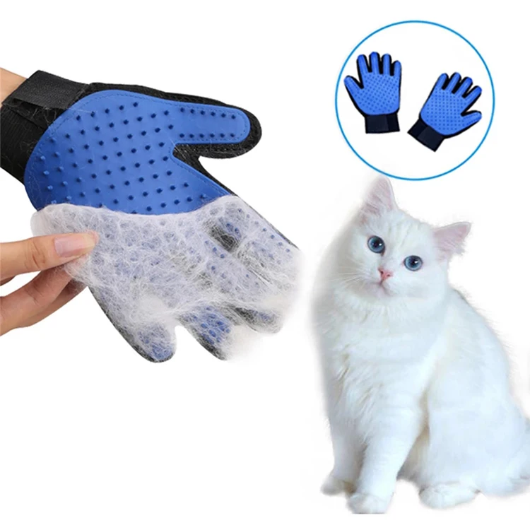 Pet Grooming Gloves Rubber Pet Hair Remover Gloves with Five Fingers