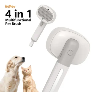 Pet Grooming Products Multifunctional Electric Vibration Massage Pet Brush Cat Dog Comb Self Cleaning Slicker Brush