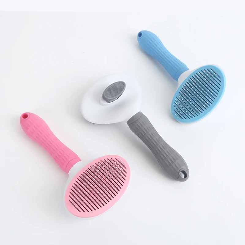 Pet Grooming Self Cleaning Massaging Tool Self Cleaning Pet Brush Slicker Brush for Dogs